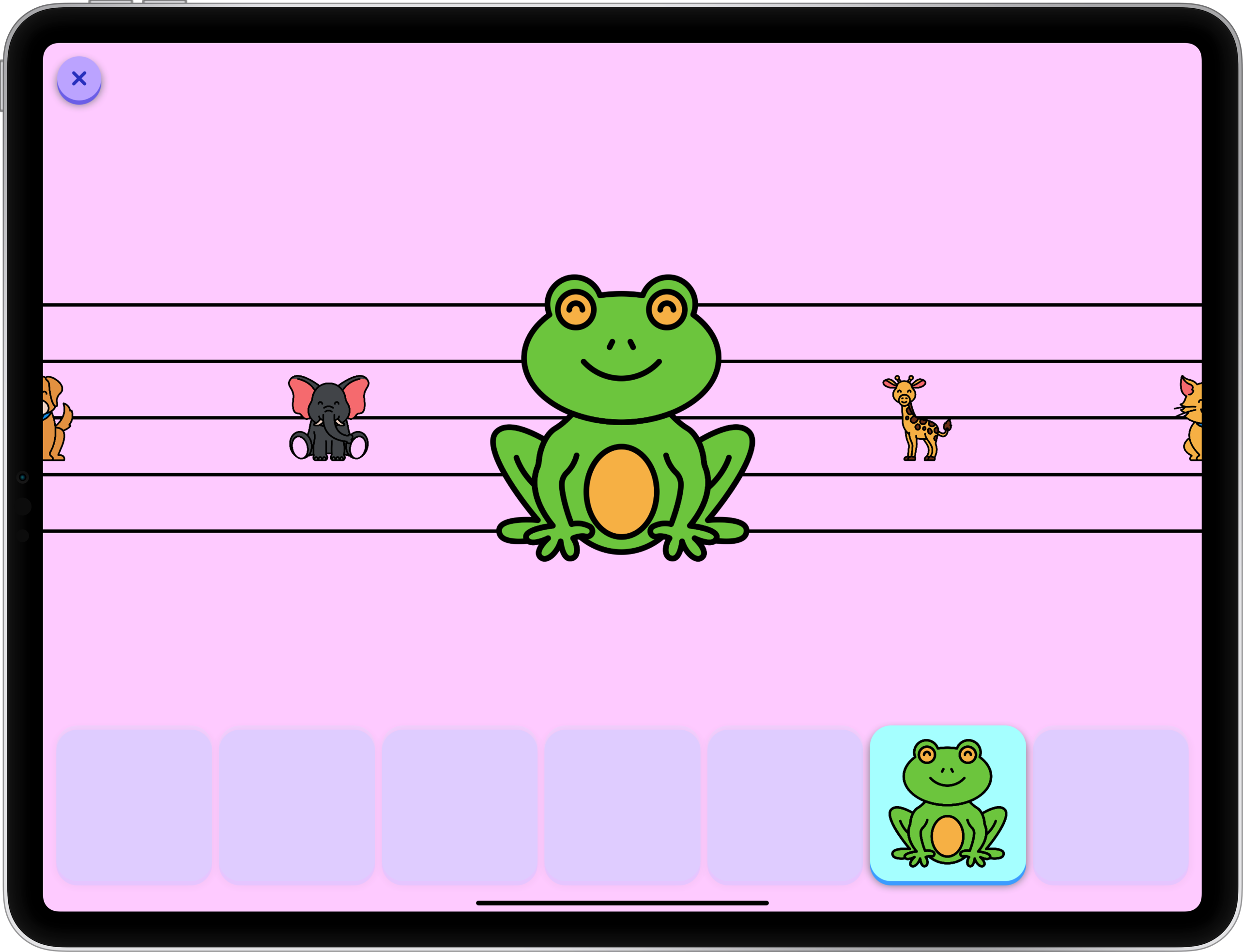 Perfect Pitch Toddler App running on an iPad