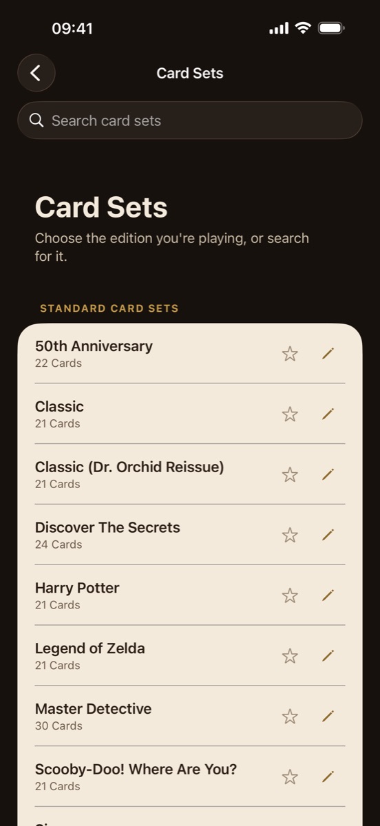 卡组列表：50 周年纪念版、经典版、Discover the Secrets、哈利·波特等