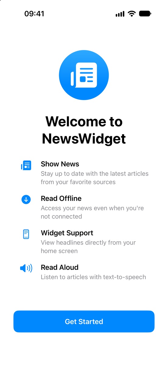 Willkommen bei NewsWidget: Nachrichten anzeigen, Offline lesen, Widget-Unterstützung und Vorlesen