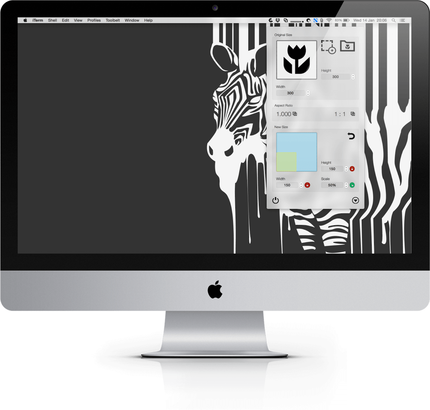 Aspect Ratio Calculator macOS app running on a mac