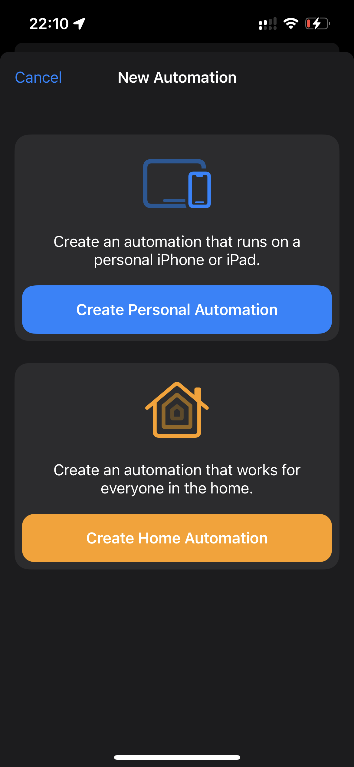 Configuring an Off shortcut, step 3