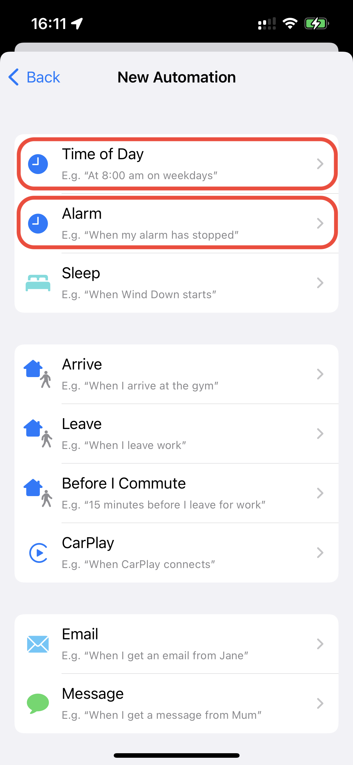 Configurar una alarma de White Noise, paso 4
