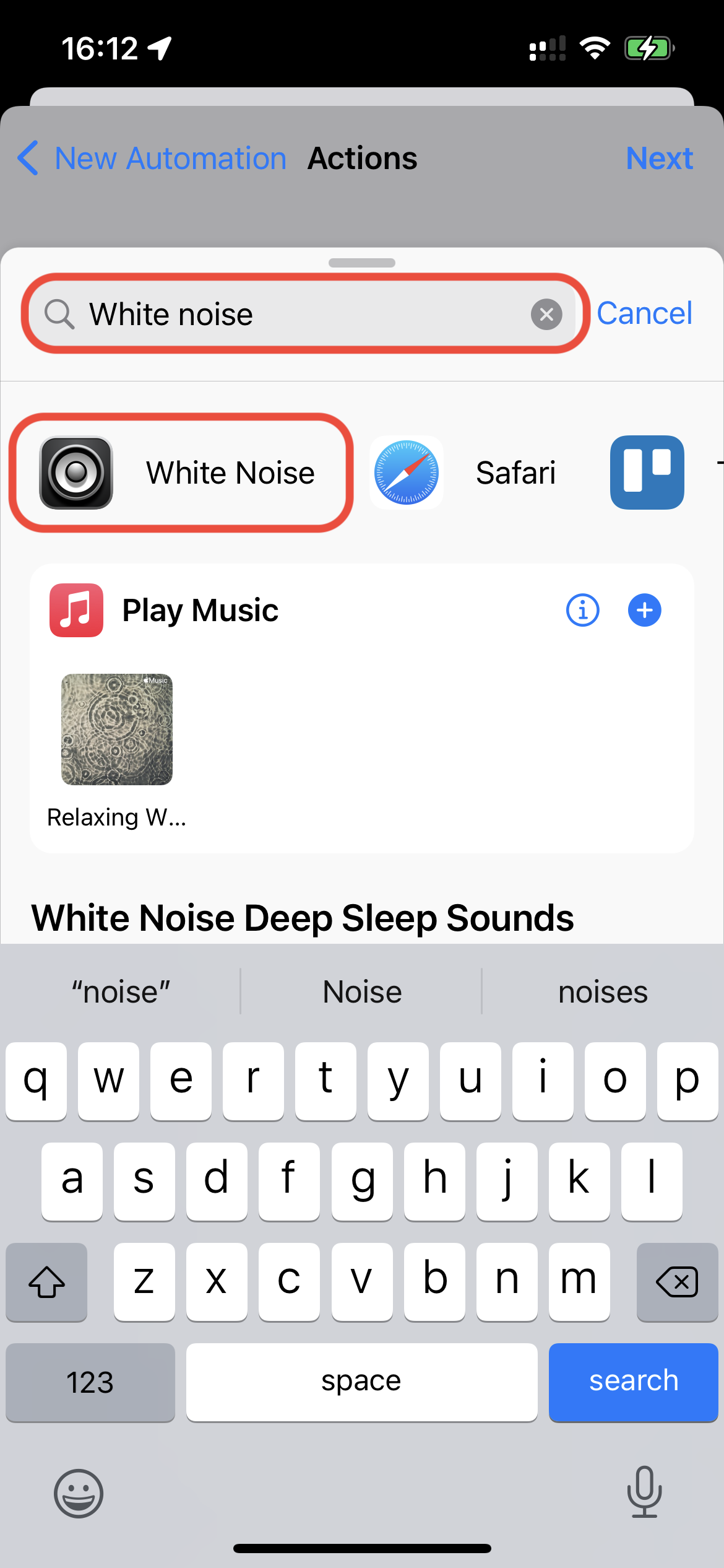 Configurar una alarma de White Noise, paso 7