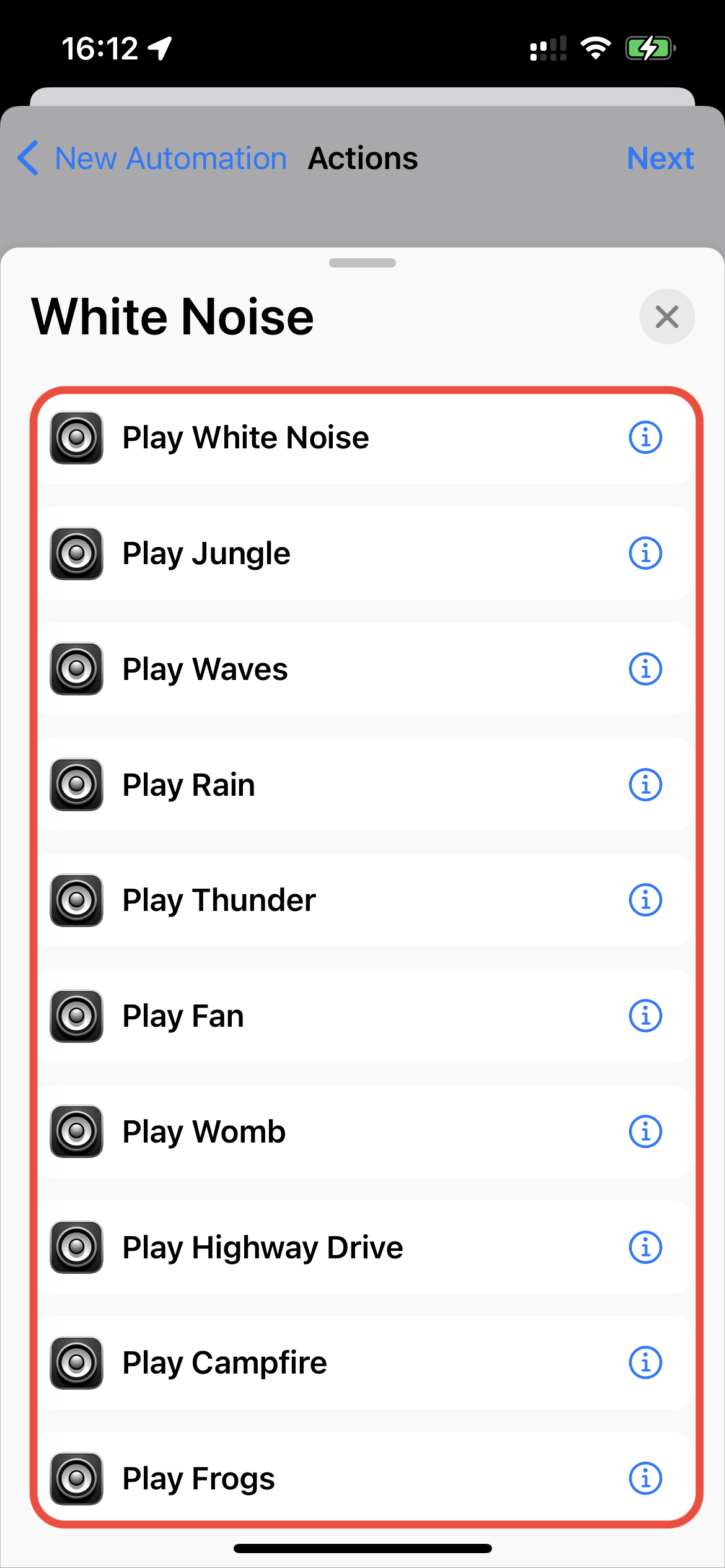 Configurar una alarma de White Noise, paso 8