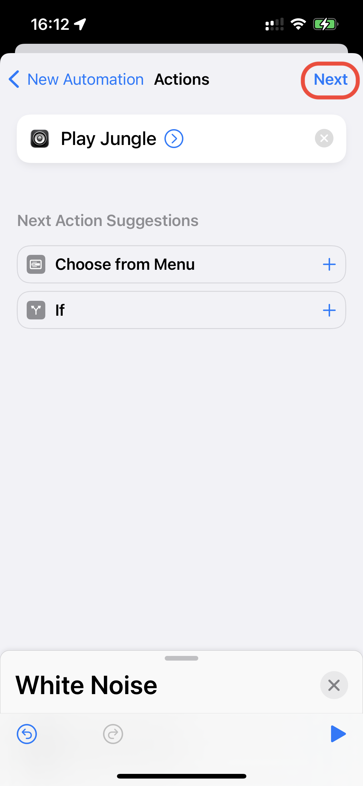 Configurar una alarma de White Noise, paso 9